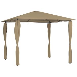 vidaXL Prieel met paalhoezen 160 g/m&sup2; 3x3x2,6 m taupe