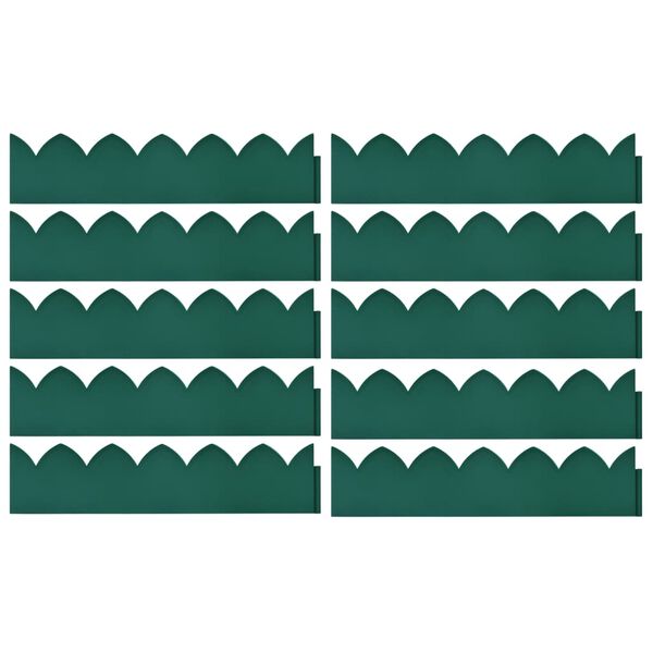 vidaXL Gazonranden 10 st 65x15 cm PP groen