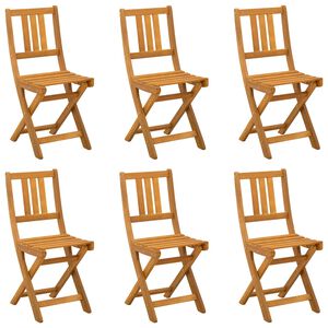 vidaXL Bistrostoelen voor buiten 6 pcs Naturel Massief Acaciahout