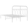 vidaXL Bedframe met hoofdbord metaal wit 120x200 cm