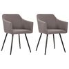 vidaXL Eetkamerstoelen draaibaar 2 st stof taupe