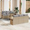 vidaXL Tuin Sofa Set met kussen 7 pcs Beige poly rattan
