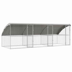 vidaXL Hondenhok 3 pcs Zilver 6 x 2 x 2 m Gegalvaniseerd staal