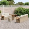 vidaXL Tuinbankenset met kussen 10 pcs Beige en Cr&egrave;me