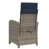 vidaXL Tuinstoelen 2 st verstelbaar met kussens poly rattan grijs