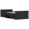 vidaXL Bedframe met hoofd- en voeteneinde zwart 100x200 cm