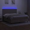 vidaXL Boxspring met matras en LED stof taupe 180x200 cm