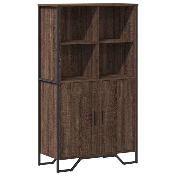 vidaXL Hoge kast 79,5x35,5x137,5 cm bewerkt hout bruin eikenkleur