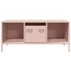 vidaXL Salontafel 101,5x50x43,5 cm koudgewalst staal roze