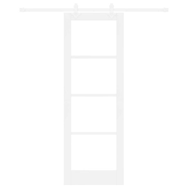 vidaXL Schuifdeur Wit 73,5 x 211 cm Massief grenenhout en glas