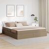 vidaXL Opslag bed met matras met matras 2 pcs Cappuccino Leer