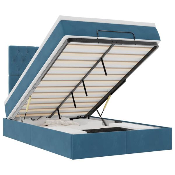 vidaXL Ottoman bed met matrassen en LED's 120x190cm fluweel