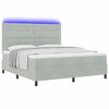 vidaXL LED Box Spring Bed met matras Lichtgrijs 180 x 200 cm Stof