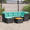 vidaXL 7-delige Loungeset met kussens poly rattan zwart