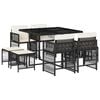 vidaXL 9-delige Tuinset poly rattan zwart