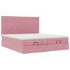 vidaXL Ottoman bed met matrassen en LED's 200x200cm fluweel roze