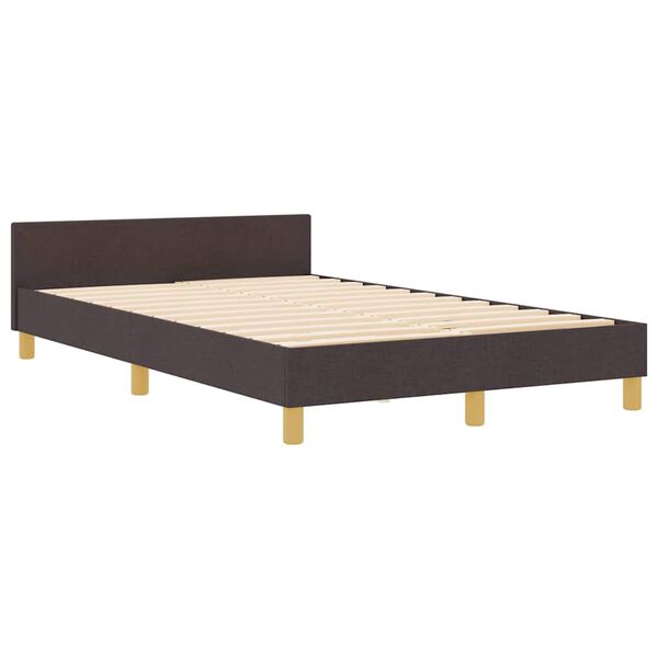 vidaXL Bedframe met hoofdeinde Donkerbruin 120 x 200 cm Stof