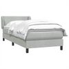 vidaXL Boxspring met matras fluweel lichtgrijs 80x210 cm