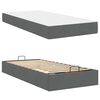 vidaXL Bedframe met matras met matras 2 pcs Dim Grijs Stof