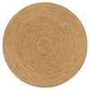 vidaXL Vloerkleed omkeerbaar rond 150 cm jute marineblauw en naturel