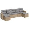 vidaXL 7-delige Loungeset met kussens poly rattan beige