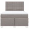 vidaXL Boxspring met matras stof taupe 140x190 cm
