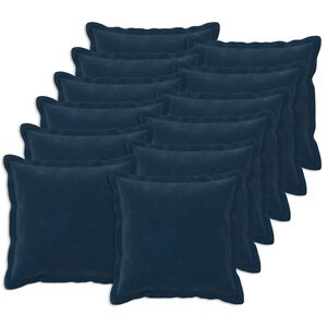 vidaXL Kussen met kussen HOUTEN 12 st Blauw Microfiber Fleece
