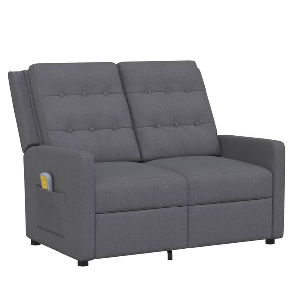 vidaXL Massagestoel 2-zits verstelbaar stof lichtgrijs