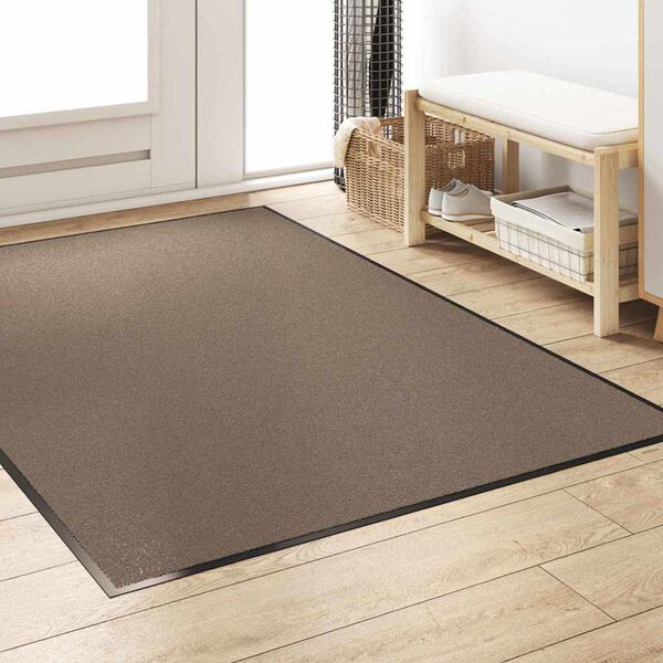 vidaXL Deurmat Beige en zwart 120 x 180 cm Polypropyleen en vinyl