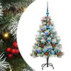 vidaXL Kunstkerstboom Groen en wit 120 cm PVC en Metaal en Plastic
