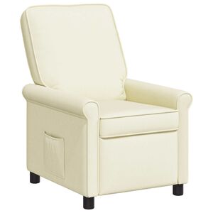 vidaXL Ligstoel Cr&egrave;mekleurig 69 x 95 x 101 cm Stof