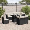 vidaXL 9-delige Loungeset met kussens poly rattan zwart