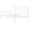 vidaXL Bedframe met hoofd- en voeteneinde&nbsp;metaal wit 90x200 cm