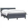 vidaXL Boxspring met matras fluweel donkergrijs 160x210 cm