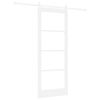 vidaXL Schuifdeur ORKDAL Wit 83 x 211 cm Massief grenenhout en glas
