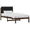 vidaXL Bedframe met gestoffeerd hoofdbord Donkerbruin en Zwart