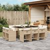 vidaXL 11-delige Tuinset met kussens poly rattan beige
