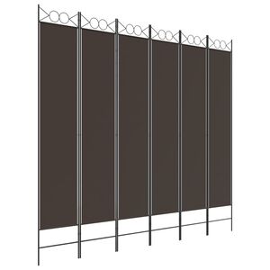vidaXL Kamerscherm met 6 panelen 300x220 cm stof bruin