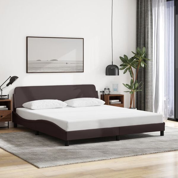 vidaXL Bedframe "Dover" stof donkerbruin 160x200 cm