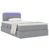 vidaXL Opbergbed met LED met matras Lichtgrijs 120 x 190 cm Stof