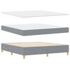 vidaXL Boxspringbed met Matras Donkergrijs 90x190 cm Lichtgrijs Stof
