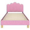vidaXL Peuterbedframe met hoofdbord Roze 90 x 190 cm Stof