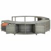 vidaXL Hottub-ombouw poly rattan grijs