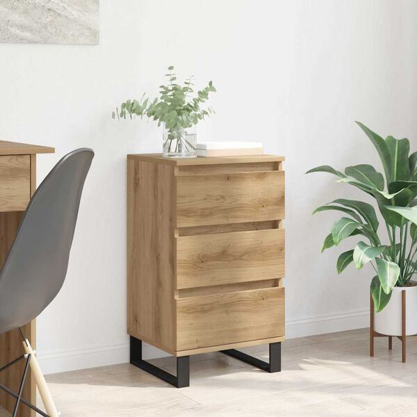 vidaXL Dressoir met lade artisanaal eikenkleurig Bewerkt hout