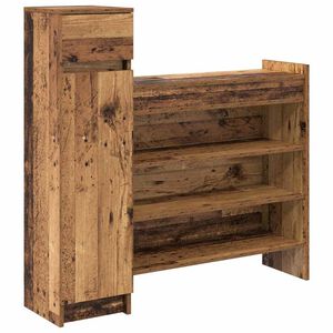 vidaXL Schoenenkast 100,5 x 28 x 100 cm Bewerkt hout Oudhout