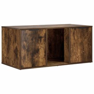 vidaXL Kattenkrat meubel Gerookt eiken 100 x 49 x 45 cm Bewerkt hout