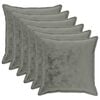 vidaXL Kussensloop 6 pcs HOUTEN Donkergrijs 70 x 70 cm Flanel