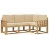 vidaXL Buiten bankenset 4 st Wit en Beige