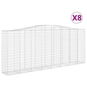 vidaXL Schanskorven 8 st gewelfd 400x50x160/180 cm ijzer