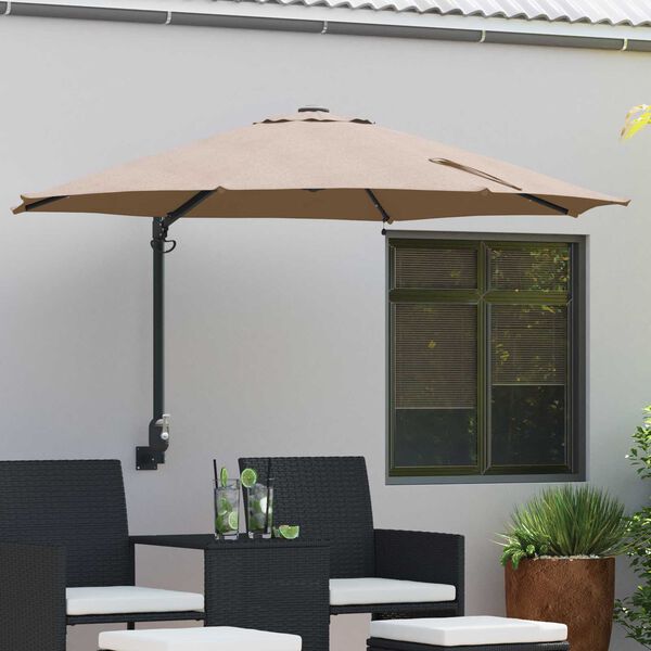 vidaXL Tuinparasol Taupe 248 x 248 x 148 cm Polyester en staal
